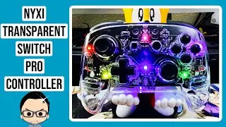 NYXI Switch Controller w/ Turbo & RGB Lights | Transparent Nintendo Pro Controller Alternative