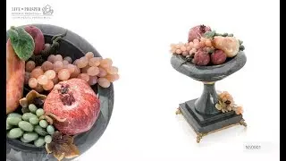 Mineral Premium Подарок руководителю Камнерезная авторская композиция Stone Fruit Vase carving 01