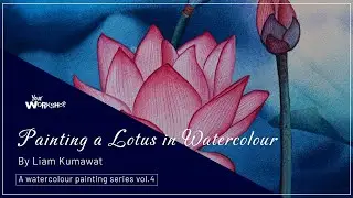 Magnificent Lotus watercolour painting timelapse by Liam Kumawat