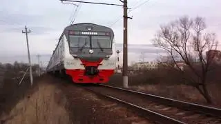 Новый ЭД4М на однопутке в Дмитрове