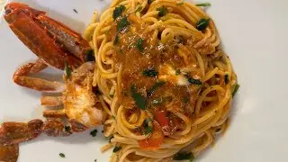 Pasta con Granchio:Blue swimmer crab appena pescato che freschezza#Starte Genial# Shorts