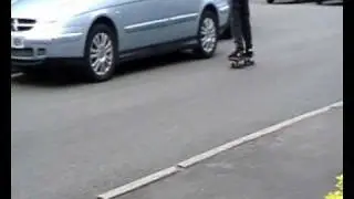 my first ollie over a deck (on its side)