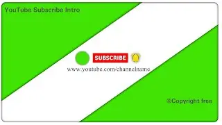 Subscribe and bell button green screen intro for YouTube channel No Copyright | Free to use