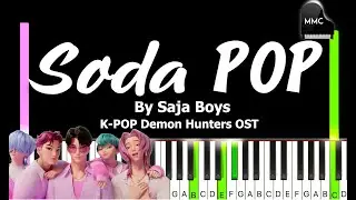 Soda Pop by Saja Boys (KPOP Demon Hunters OST) synthesia piano tutorial + sheet music + lyrics