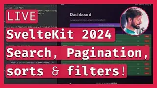 SvelteKit Search, Pagination, Sorting & Filtering 🕵️‍♂️ 2024 SaaS app Part 3 🔴 LIVE Coding & Chill