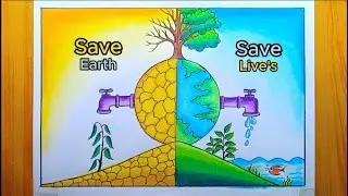 Earth day drawing / Earth drawing || world earth day postr drawing easy ||