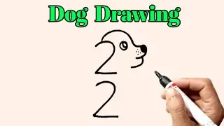 How To Draw A Dog Step By Step Easy Drawing Tutorial | How To Draw Dog Drawing From Number 22