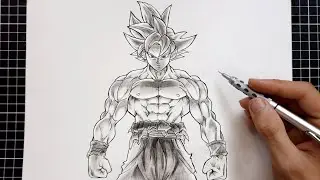 How To Draw Goku MUI (Mastered Ultra Instinct) | Dragon Ball | Step by Step Easy