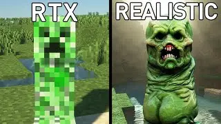 Realistic vs RTX Minecraft