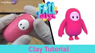 How to Make FALL GUYS Pink Skin with Polymer Clay 