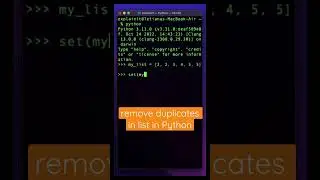 How to remove duplicates in Python lists in one line!