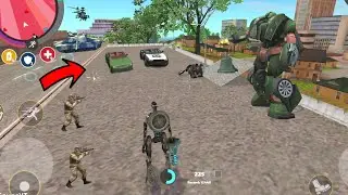 Rope Hero Vice Town - (Transformer Bike Fights Green Police Car Robot and Jumped on Car Robots) - HD