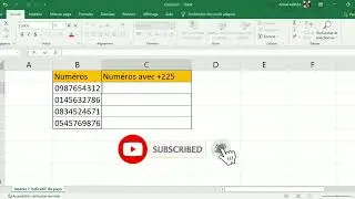Ajouter automatiquement  l'indicatif du pays sur Excel