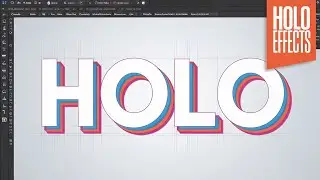 holographic text effect illustrator | text effect in adobe illustrator | adobe illustrator tutorials