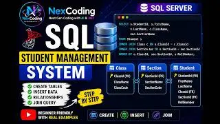 SQL Server |Student Management System | Create Tables,View,Stored procedure,Insert Data & JOIN Query