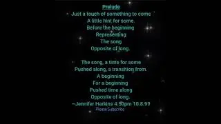 Prelude.   poetryislife