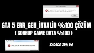 GTA 5 ERR_GEN_İNVALİD HATASI %100 ÇÖZÜM - (CORRUP GAME DATA)