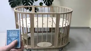 Овальная кроватка c автоукачиванием на WiFi пульте управления