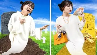 Poor Squid Game Doll vs Rich Squid Game Doll Became Ghosts - Fnf vs Squid Game Real Life