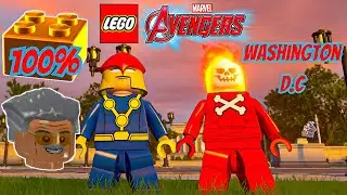 Lego Marvel's Avengers 100% Guide Washinghton D.C (Gold Bricks, Charaters Token , Stan Lee)  FR