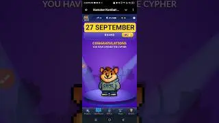 Hamster Kombat Dev Game Daily Cipher 27 September | Hamster Kombat Daily Cipher Code | Daily Combo