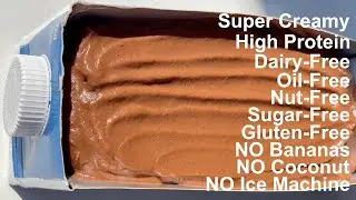 Easy + Healthy Creamy Chocolate Ice Cream 🤯 vegan recipes #nutfree #dairyfree #highprotein #icecream