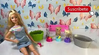 BARBIE BAÑANDO A SUS MASCOTAS!!