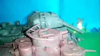 Танк Т-35 из пластилина