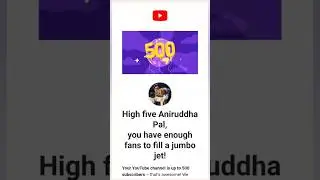 Finally!!! 500 Subscribers!!! #500subs #shortsfeed #trending #viral @YouTube #dream #1k #thankyou