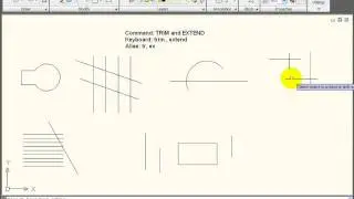 AutoCAD Tutorial - Using TRIM and EXTEND