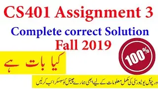 cs401 Assignment 3 solution Fall 2019