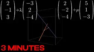 Find shortest distance between two 3D lines in under 3 minutes