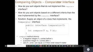 Java II   Chapter 10   Class 3   Part 2   Comparator Interface