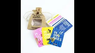 Fun Vibrant Adult Game Card Set with Linen Cloth Bag