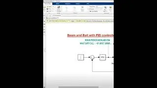Beam and Ball with PID controller matlab simulink simulation
