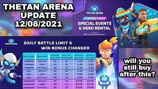 Thetan Arena Update changes in daily battle limit and win bonus