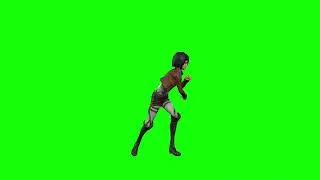 Mikasa Ackerman Boxing motion - Green Screen