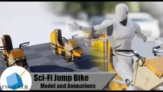 Sci Fi Jump Bike Modular Bike and Animations