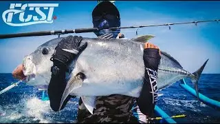 Fighting Big Giant Trevally with Light Jigging Tackle