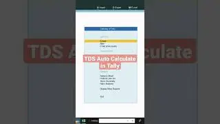 Auto Calculate TDS entry in Tally.