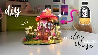 Fairy House| bottle art with clay|bottle clay art | bottle house|clay fairy house |clay bottle