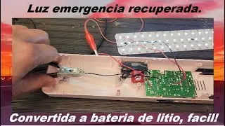 Luz emergencia convertida a linterna recargable,  facil!!