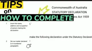 HOW TO COMPLETE STAT DEC for AUSTRALIAN VISA
