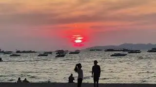Sunset on Pattaya Beach Last Night