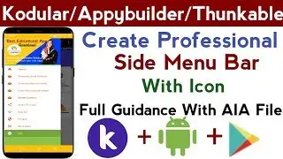 how to create professional sidebar in kodular||professional sidebar thinkable||sidebar in kodula