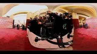 360 video of photographers shooting the 89th Academy Awards red carpet