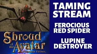 Shroud of the Avatar Stream - Ferocious Red Arachnid and Lupine Destroyer Tamed!