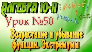 Исследование функции на возрастание и убывание и экстремумы. Алгебра 11 класс. Видеоурок #50