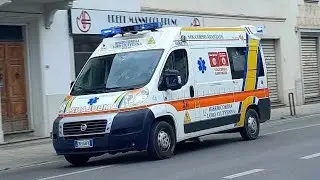 passaggio ambulanza del soccorso avanzato della Misericordia di Loro Ciuffenna in emergenza