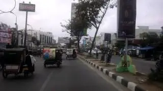 Medan Indonesia, driving down the road